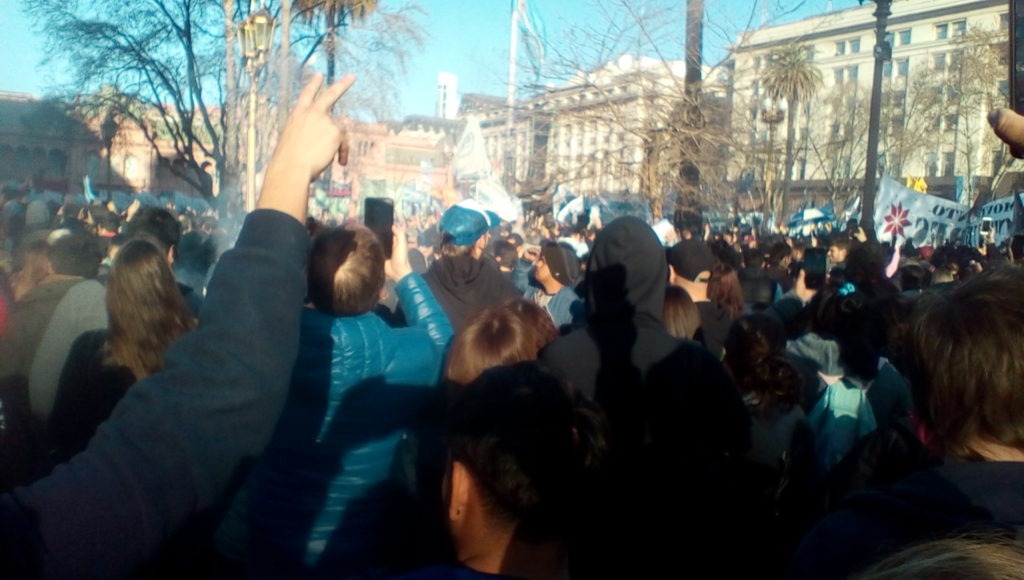 Otro de los puntos de la movilización a favor de Cristina Kirchner en Plaza de Mayo