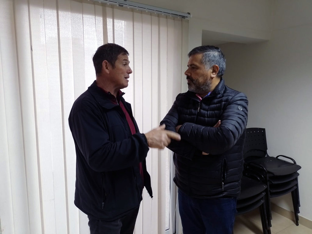 El Intendente Ricardo Moccero; con el secretario de la Federacion de Trabajadores Municipales de la Pcia de Bs As, Humberto Bertinat.