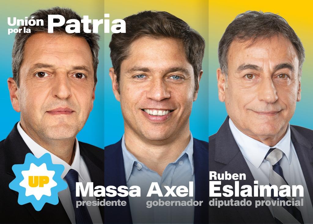 LA FORMULA DE (UP) en LA PROVINCIA : MASSA, KICILLOF Y RUBEN ESLAIMAN COMO PRIMER DIPUTADO EN LA PROVINCIA DE BS, AIRES.