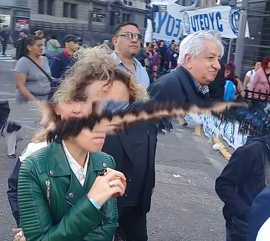 Julio Piumato, lider del sindicato judicial en la marcha de apoyo a Ganancias 